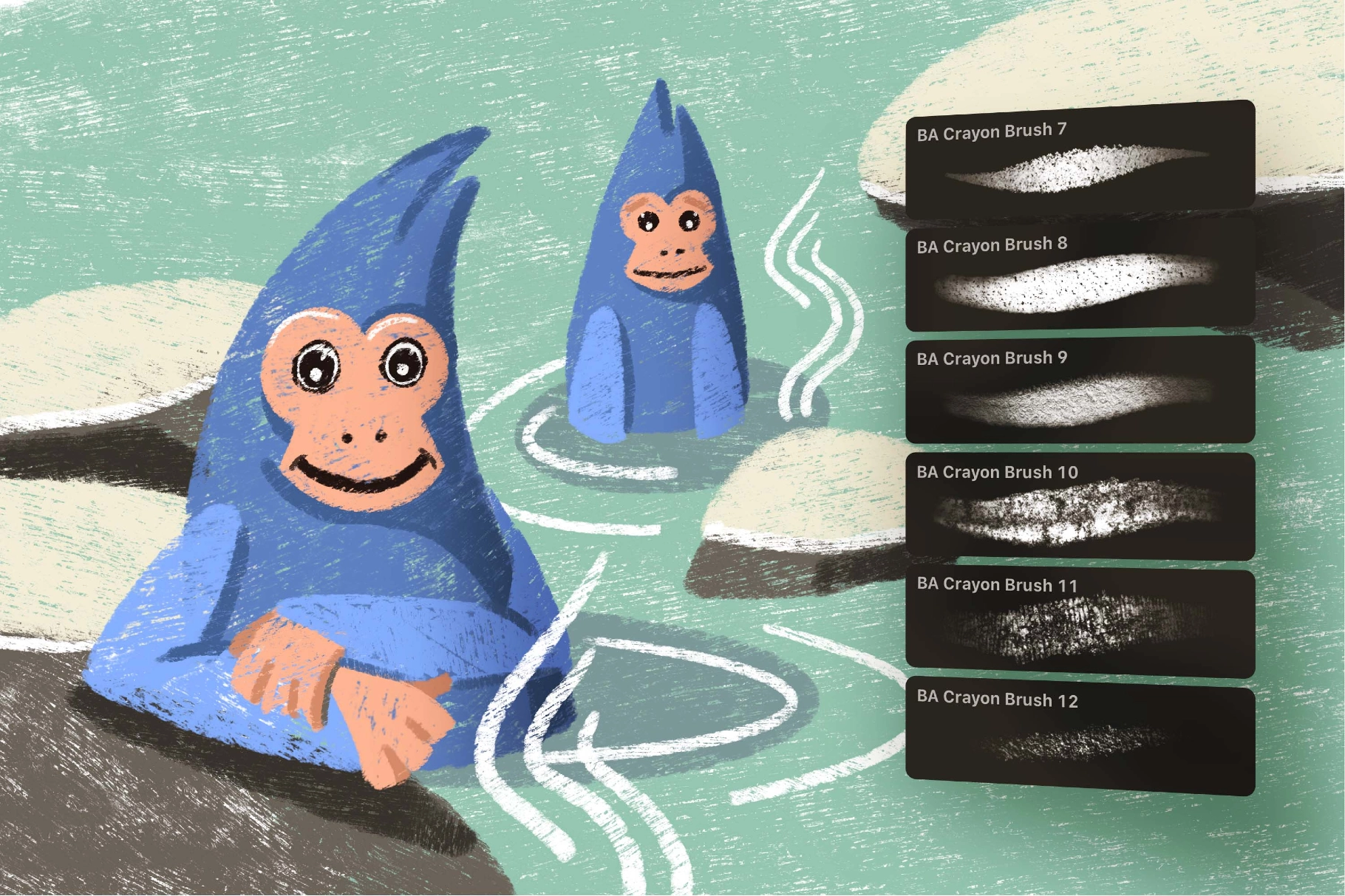 Joyful Crayon Photoshop Brushes