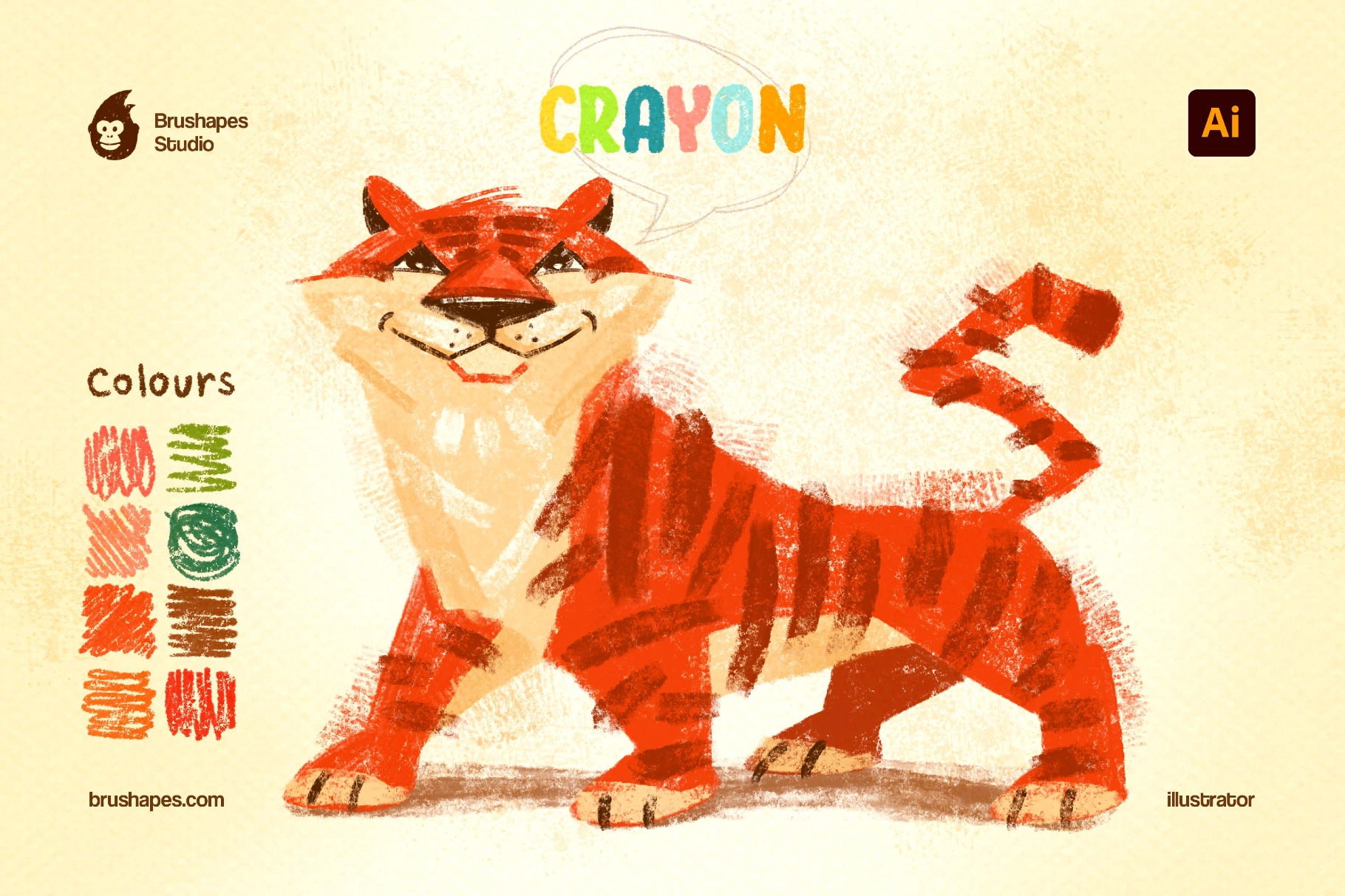 Joyful Crayon Illustrator Brushes