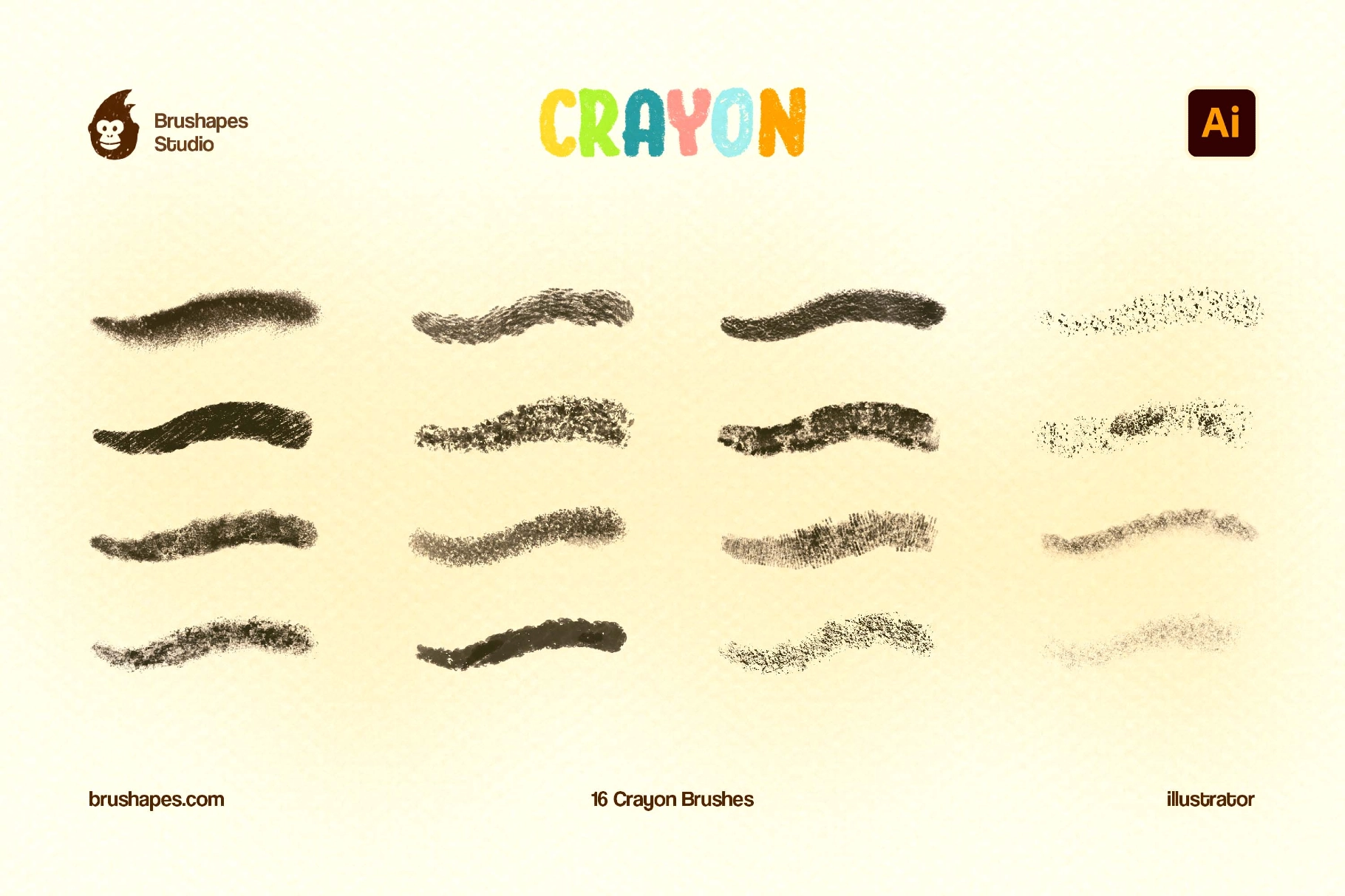 Joyful Crayon Illustrator Brushes