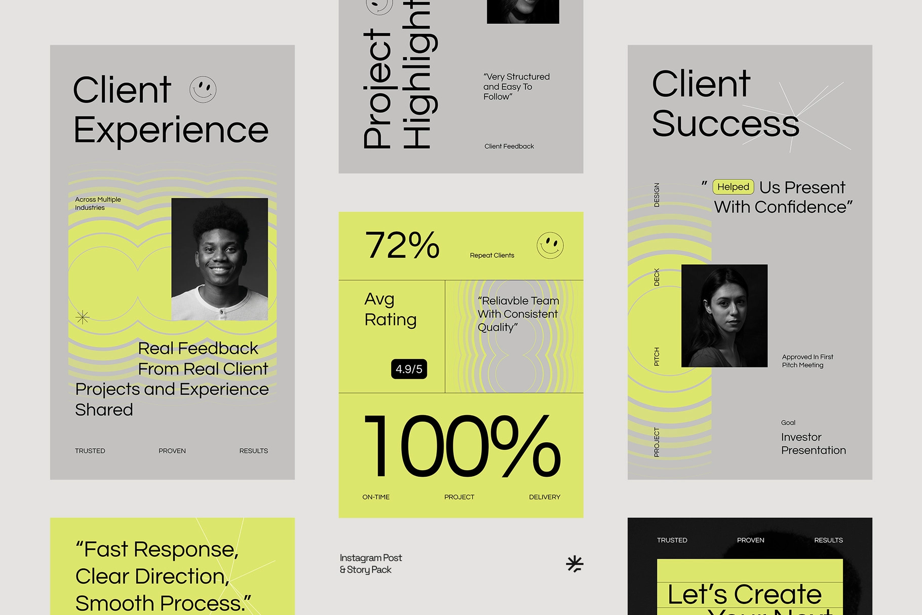 Client Testimonial Instagram Pack - CANVA Template