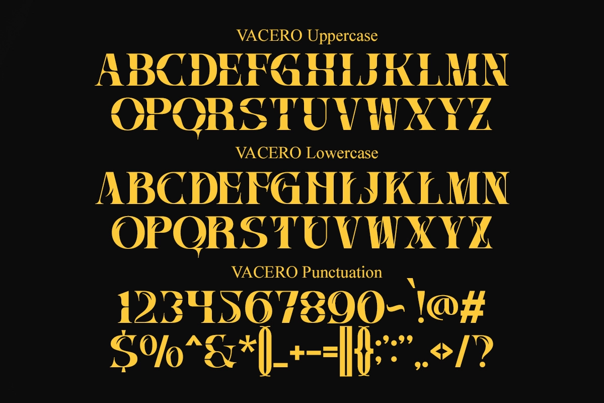 Vacero - Bold Slashed Serif Font