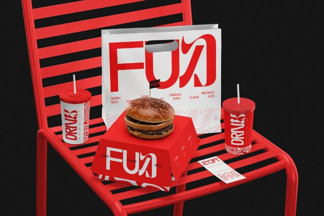 Fast Food Packaging Branding Mockup