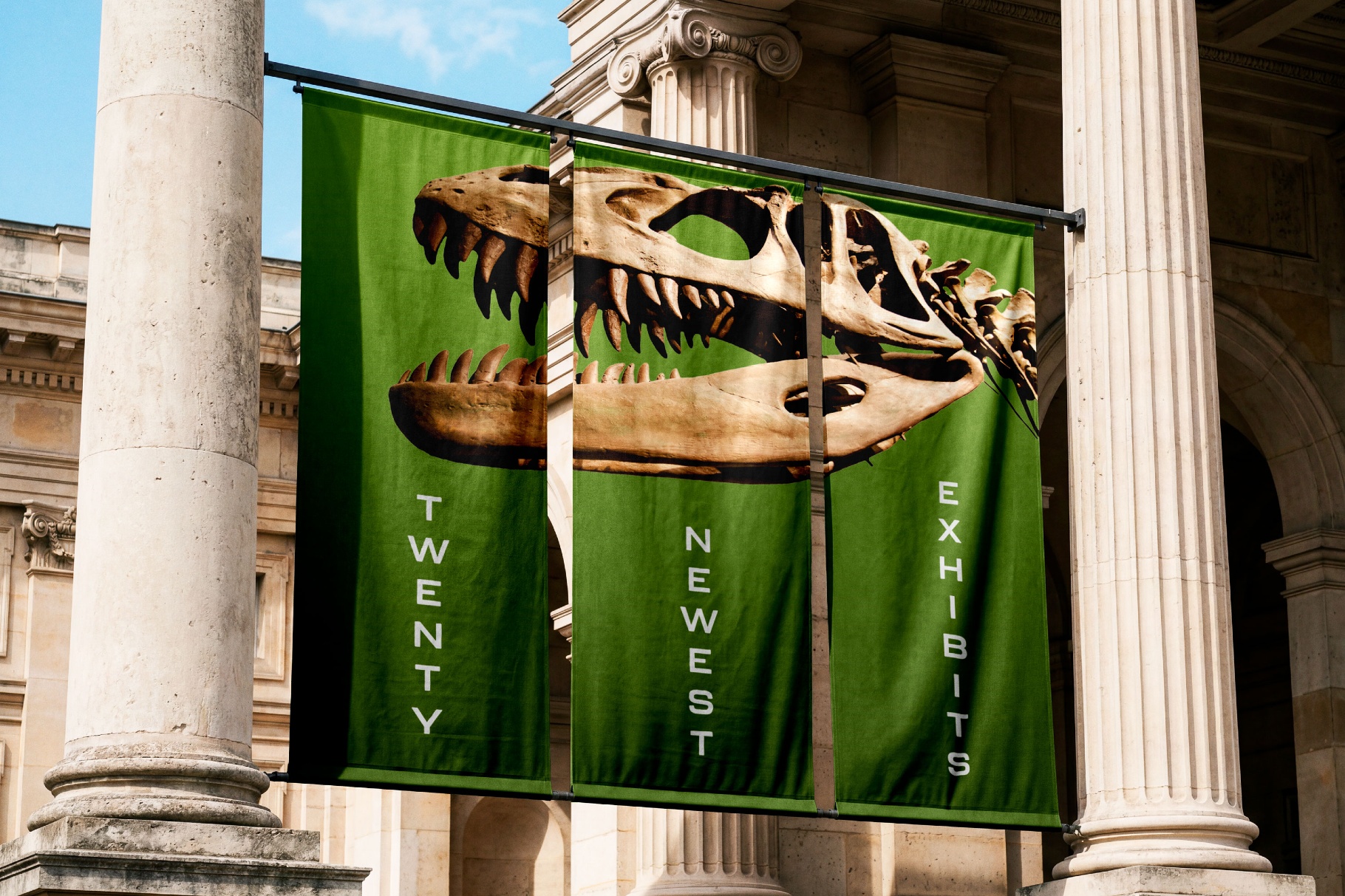 Vertical Fabric Banners Mockup