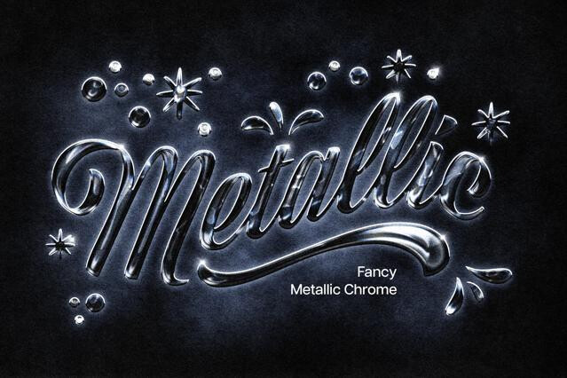 Fancy Metallic Chrome Text Effect