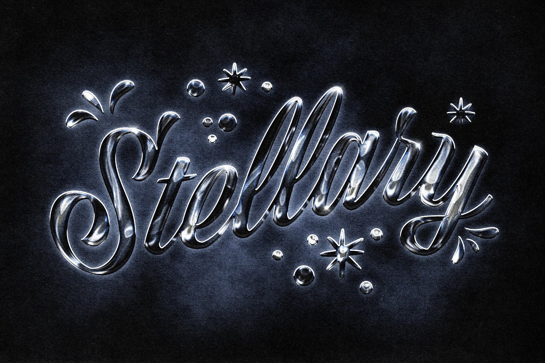 Fancy Metallic Chrome Text Effect