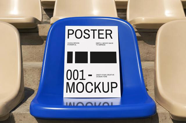 Flyer on Arena Chair Mockup