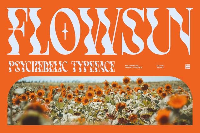 Flowsun - Psychedelic Groovy Serif Font