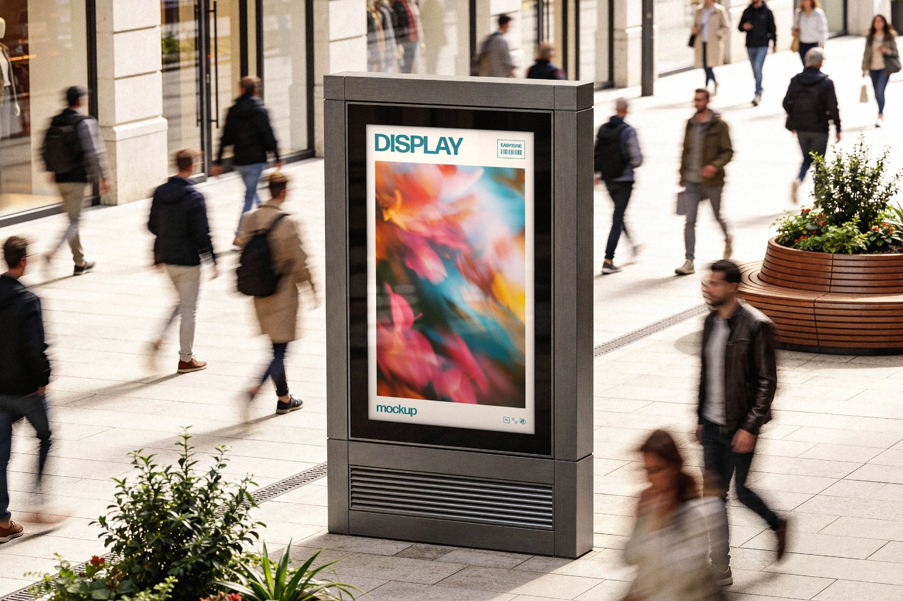 Outdoor Vertical Signboard Mockup