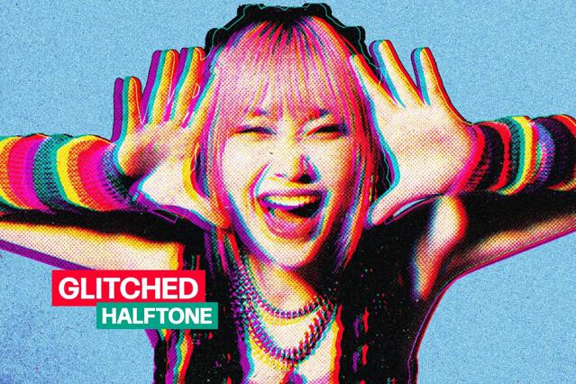 Glitched Halftone Effect