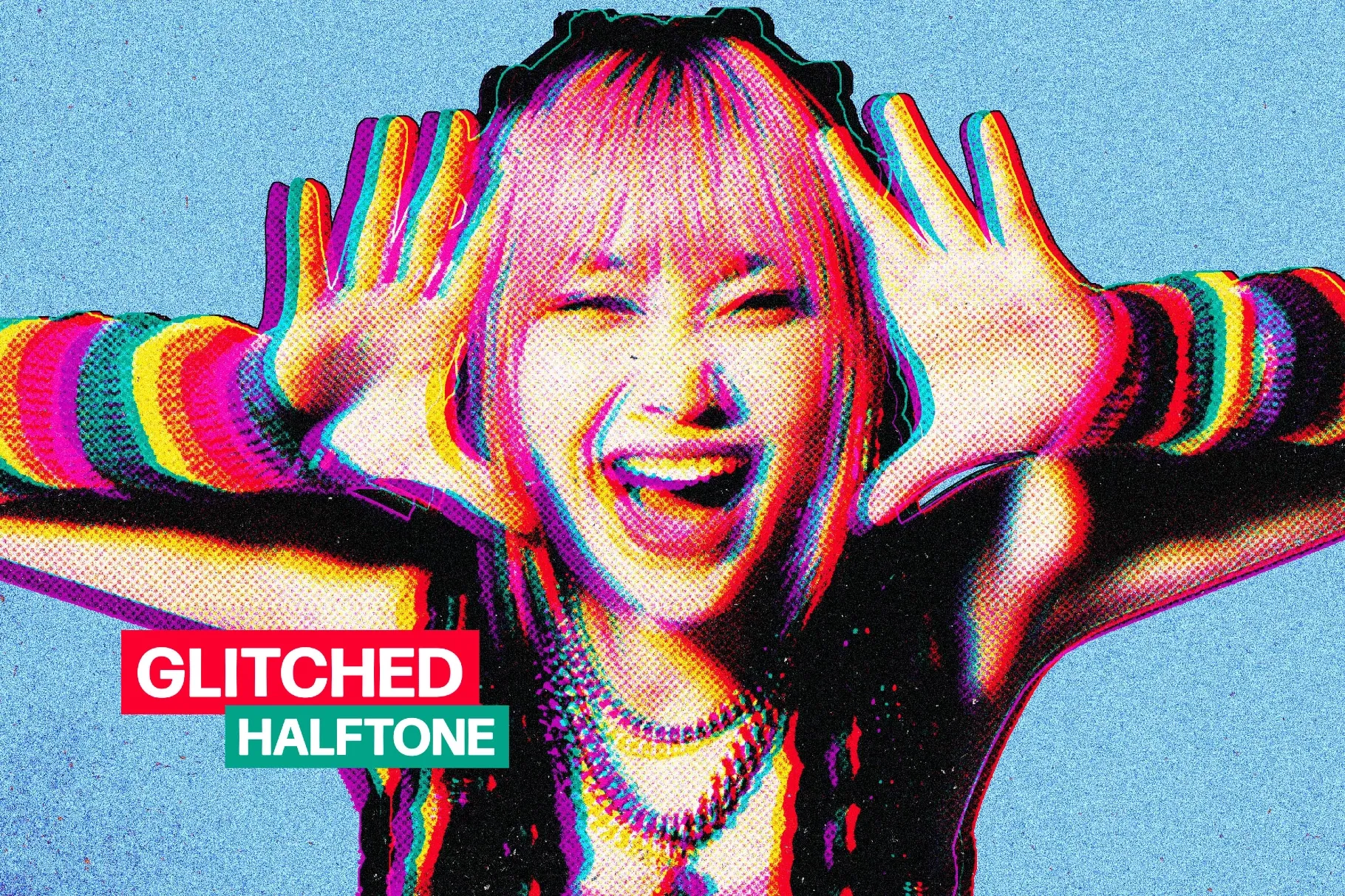 Glitched Halftone Effect