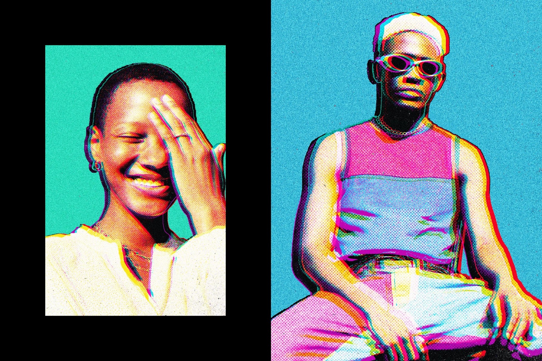 Glitched Halftone Effect