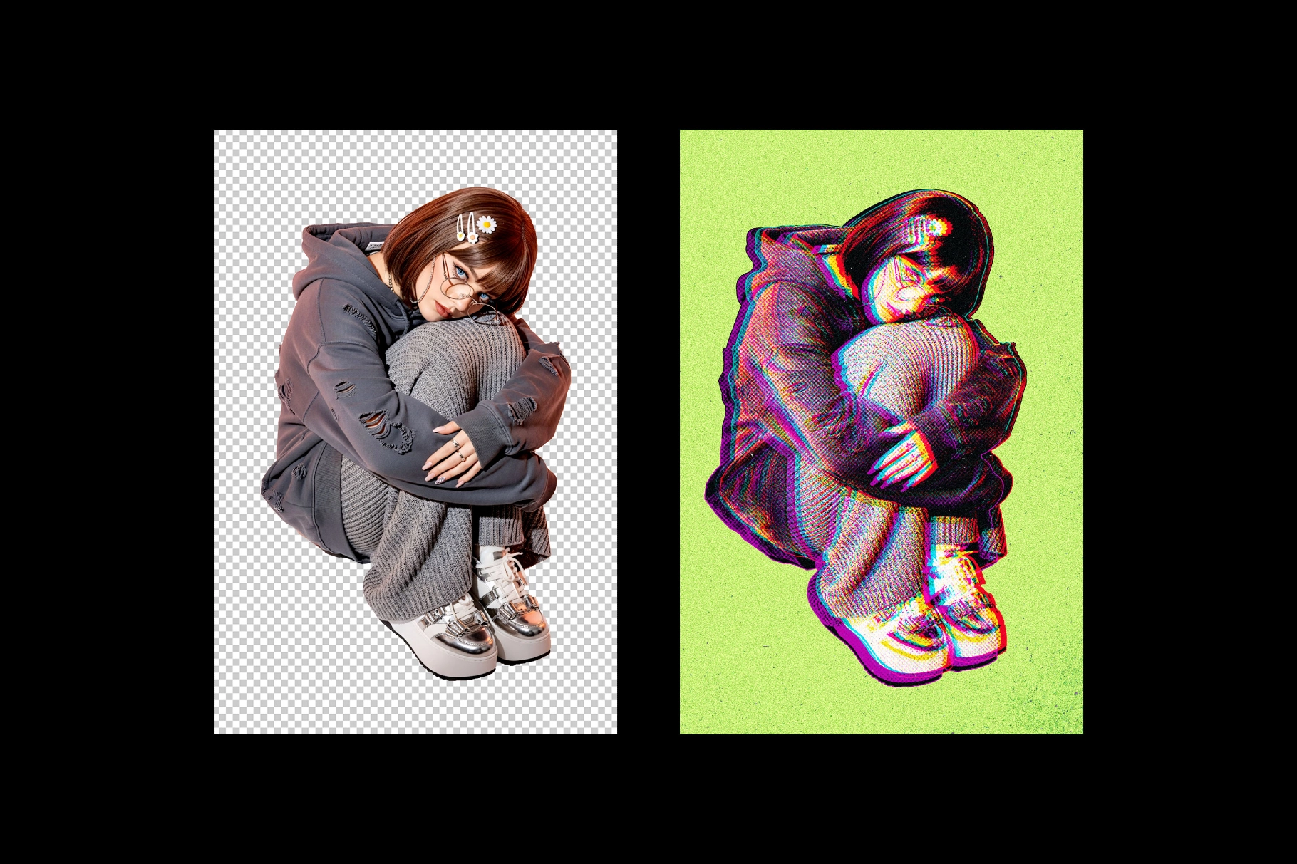 Glitched Halftone Effect