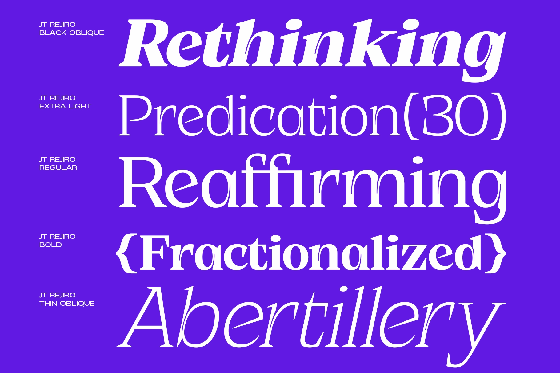 JT Rejiro - Sharp Serif Display Font Family
