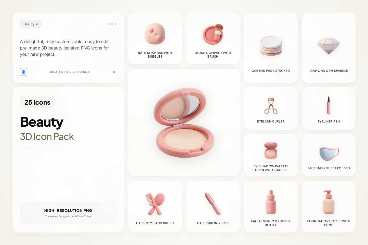 3D Beauty Icons Pack