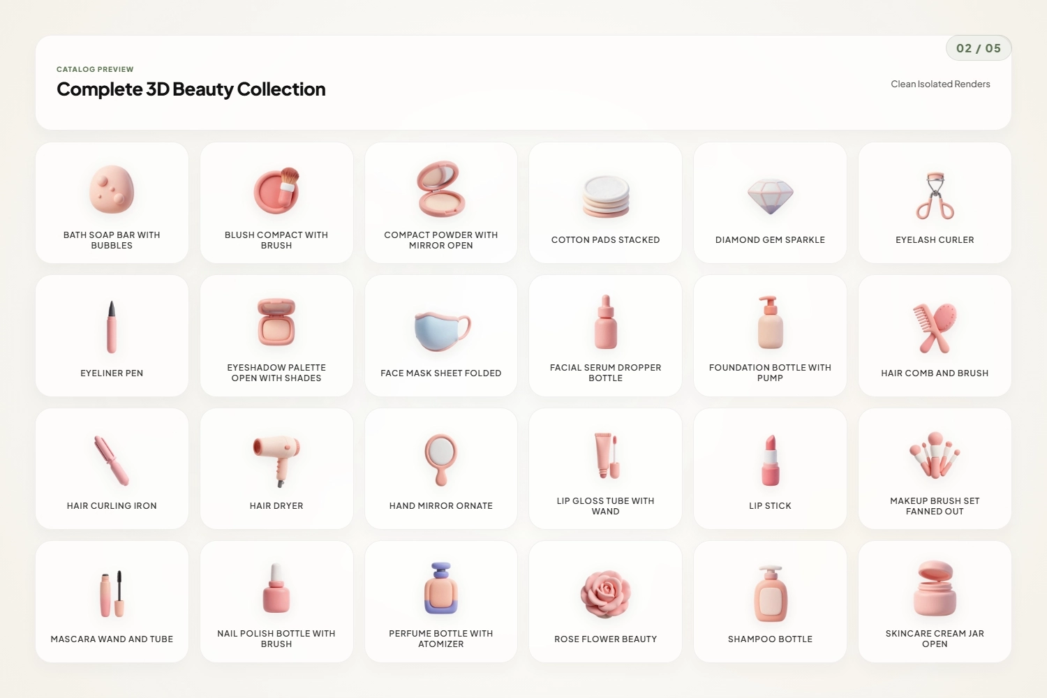 3D Beauty Icons Pack