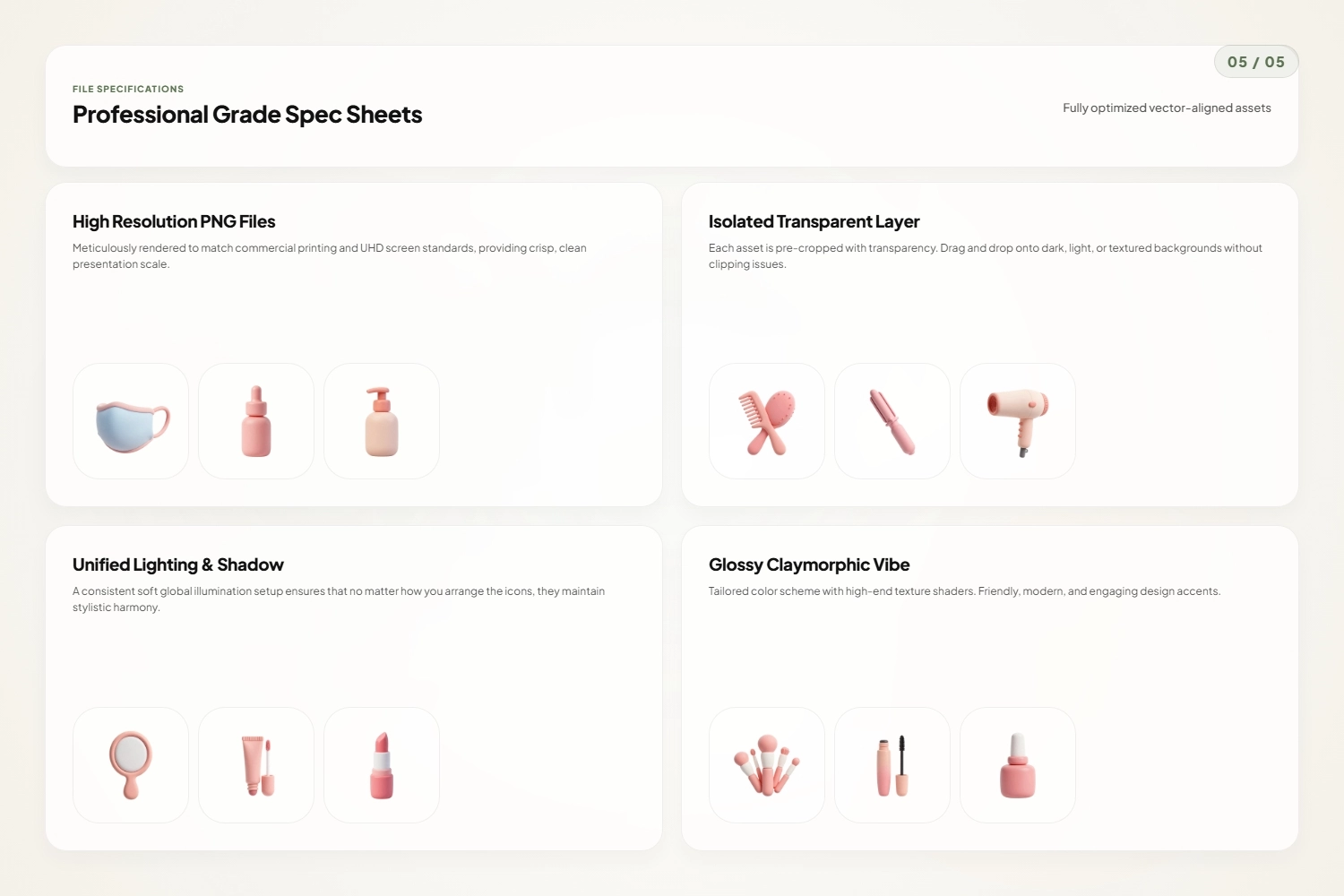 3D Beauty Icons Pack