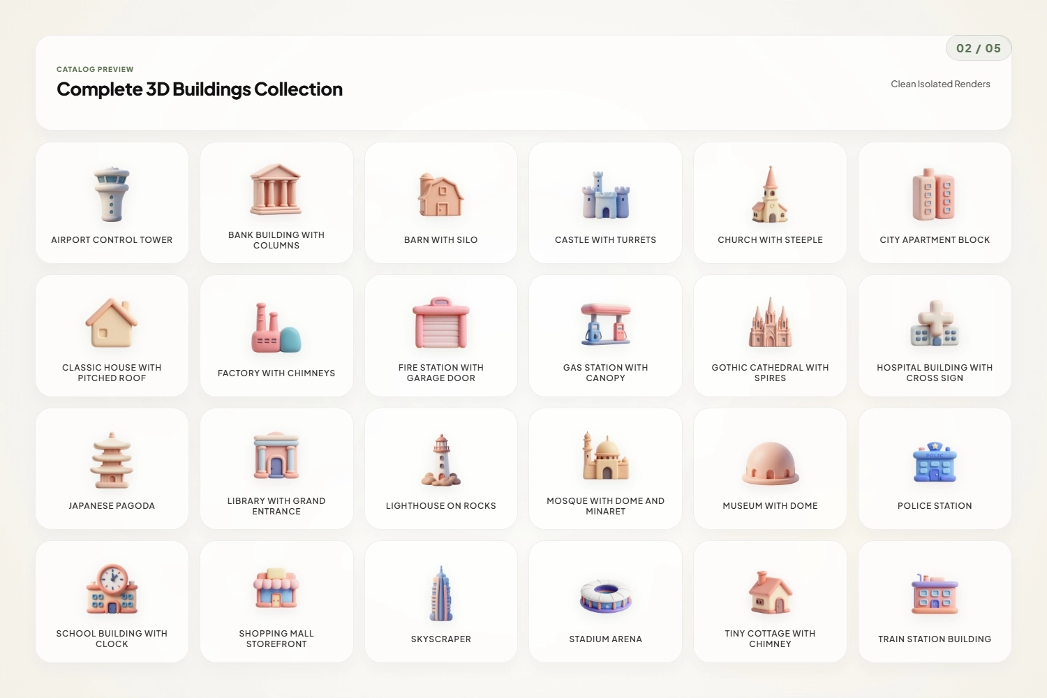 3D Building Icons Pack