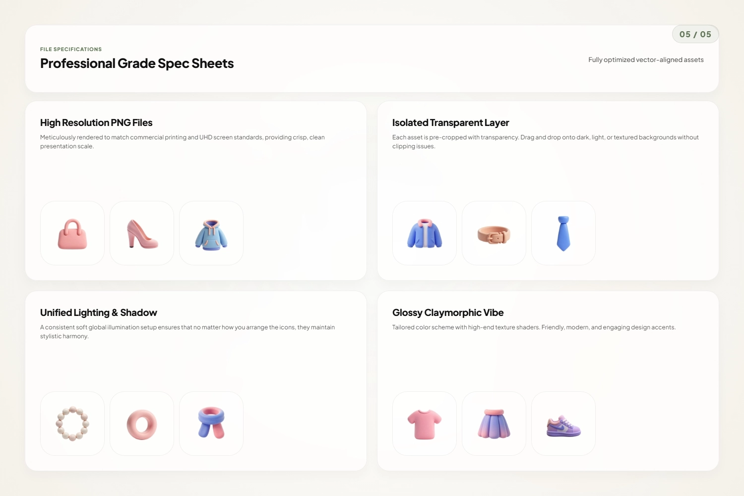 3D Clothing & Accessory Icons