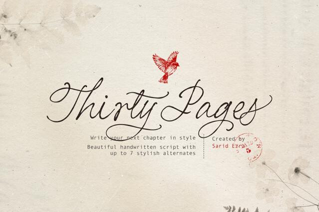 Thirty Pages - Vintage Handwritten Script Font