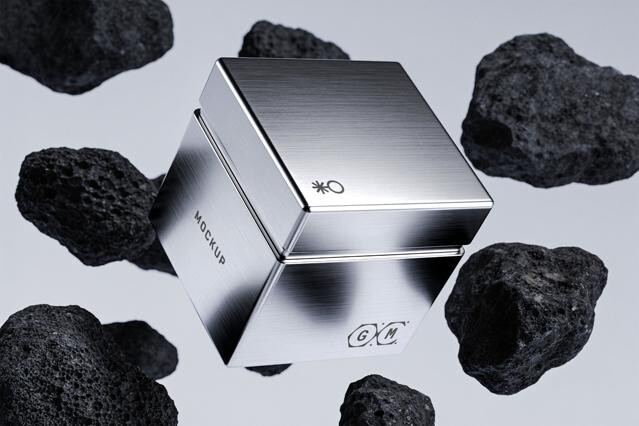 Square Metallic Box Mockup