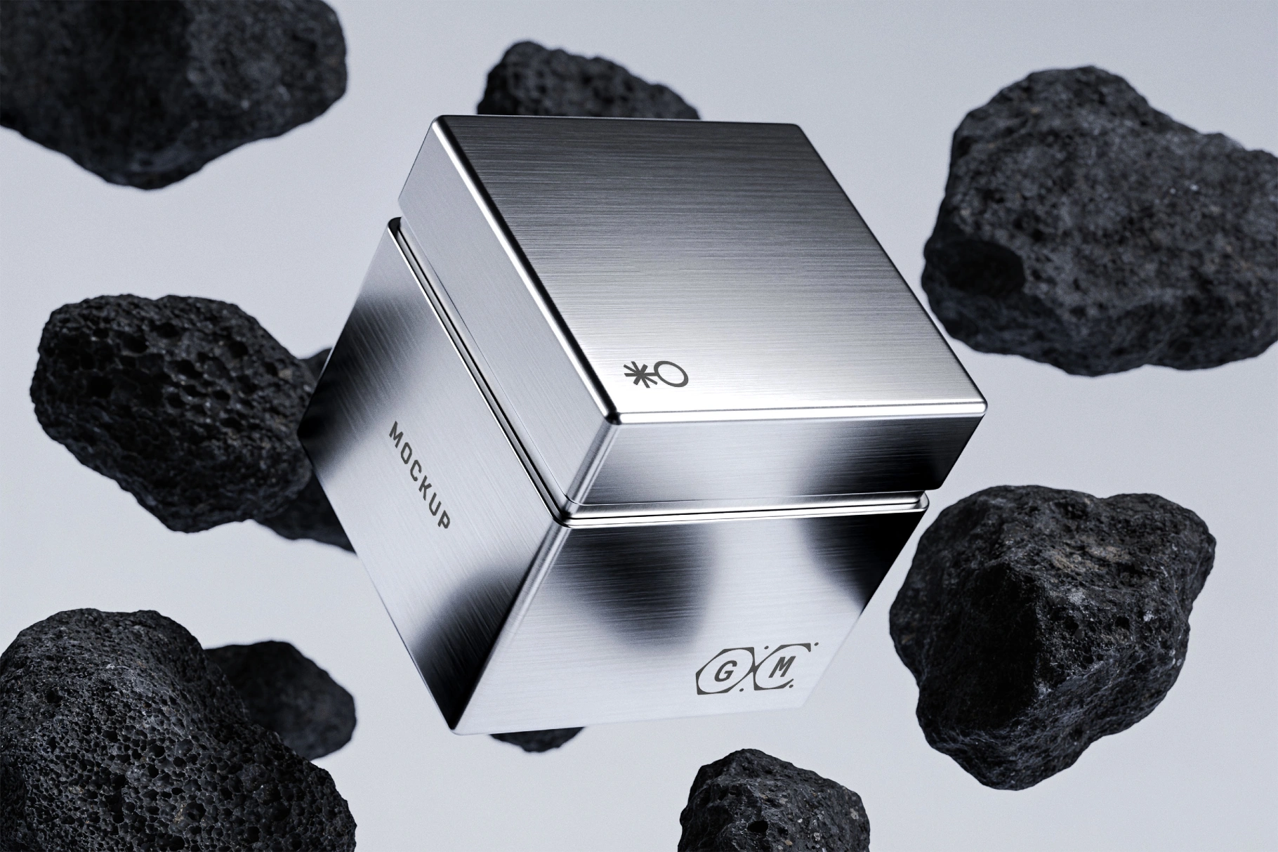 Square Metallic Box Mockup