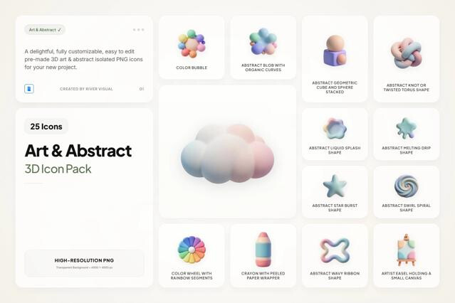 3D Art & Abstract Icons