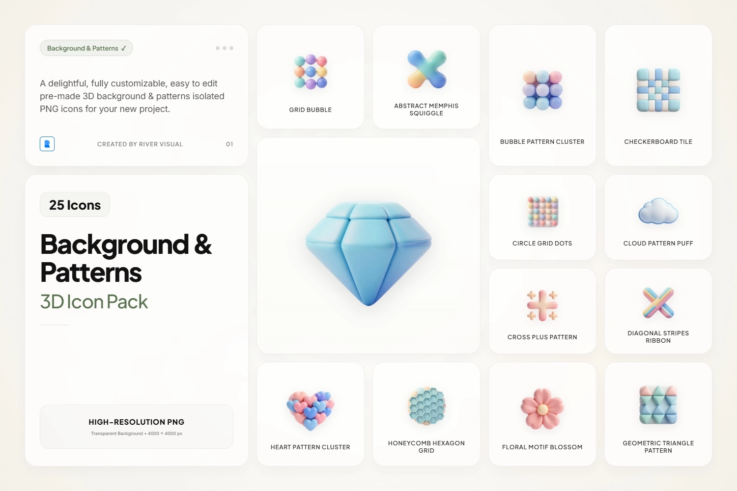 3D Background & Pattern Icons