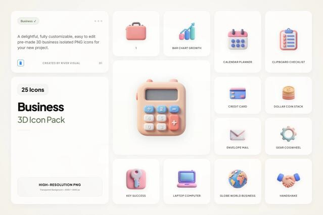 3D Business Icon Pack