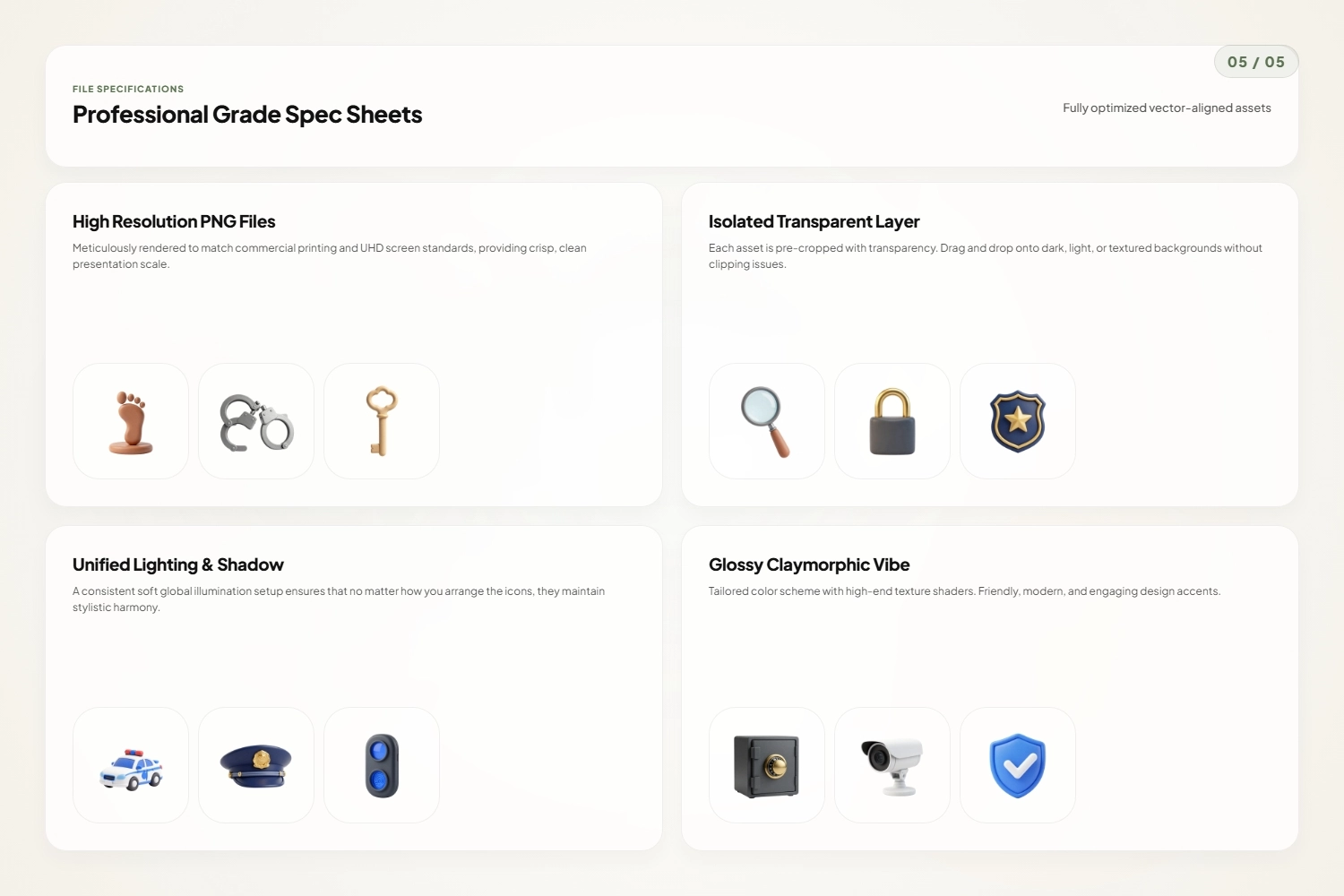 3D Crime & Security Icons