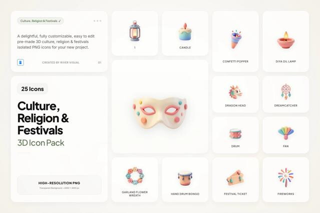 3D Celebration Icons