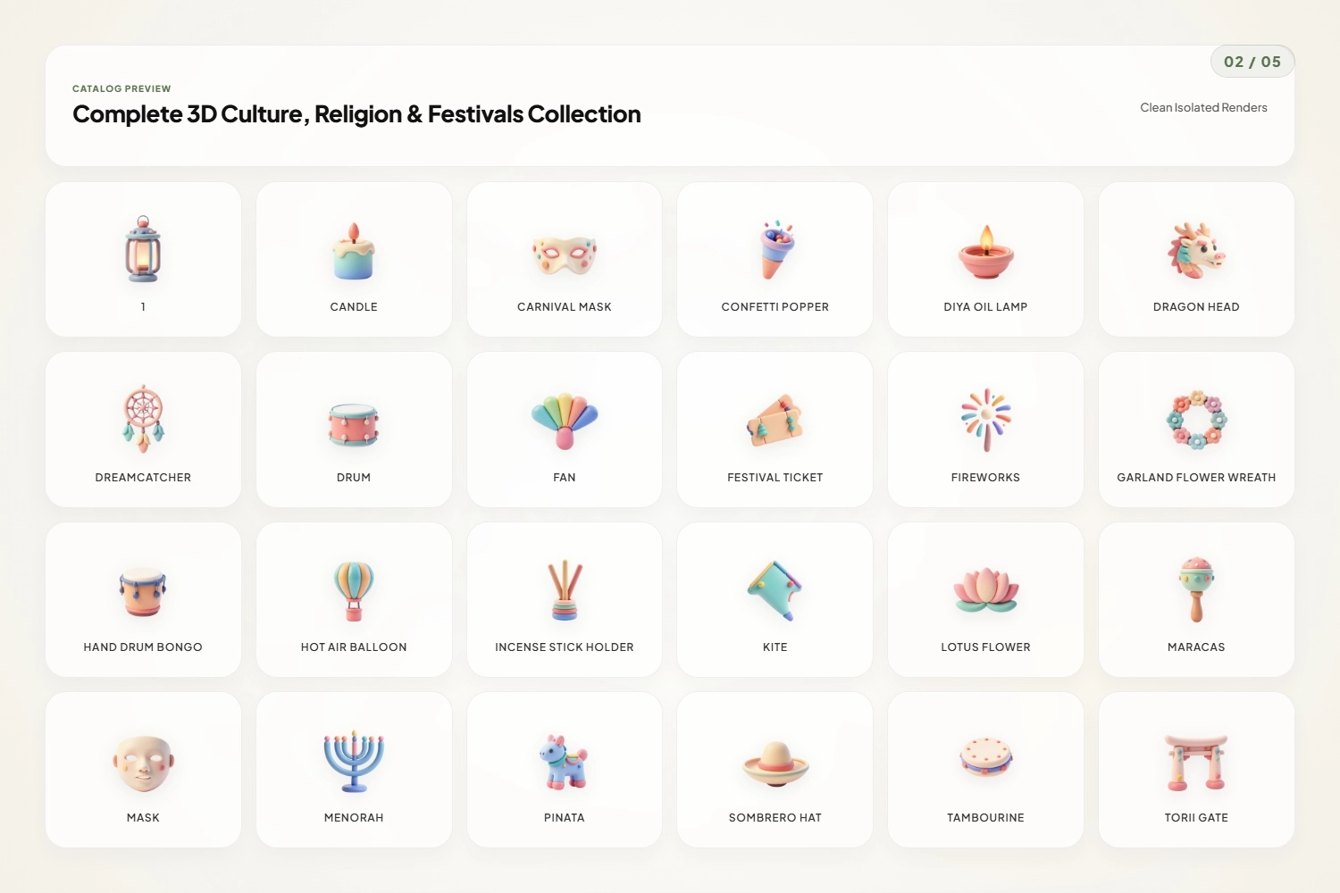 3D Celebration Icons