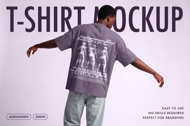 Motion Back Print T-Shirt Mockup