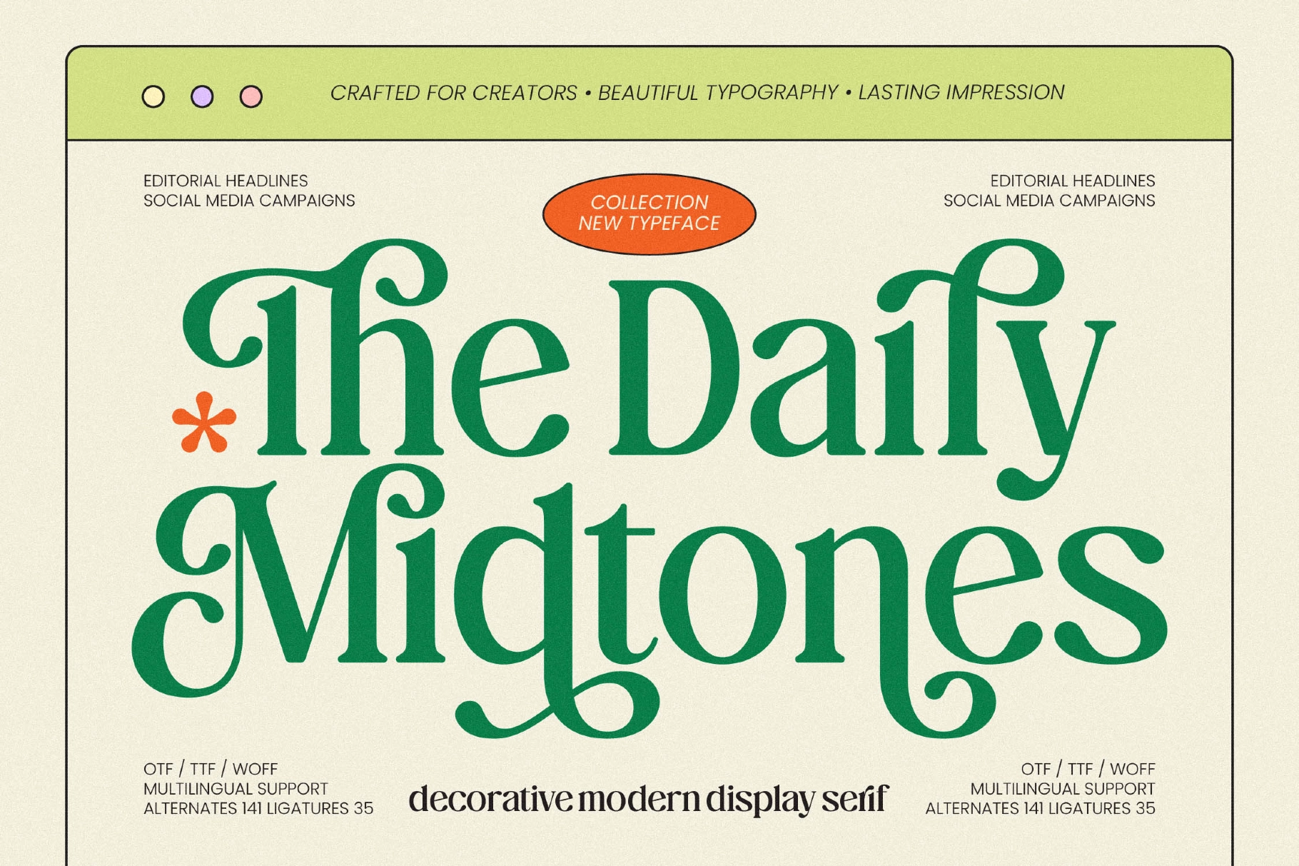 The Daily Midtones - Decorative Display Serif Font