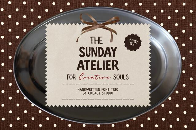 The Sunday Atelier - Handwritten Font Trio