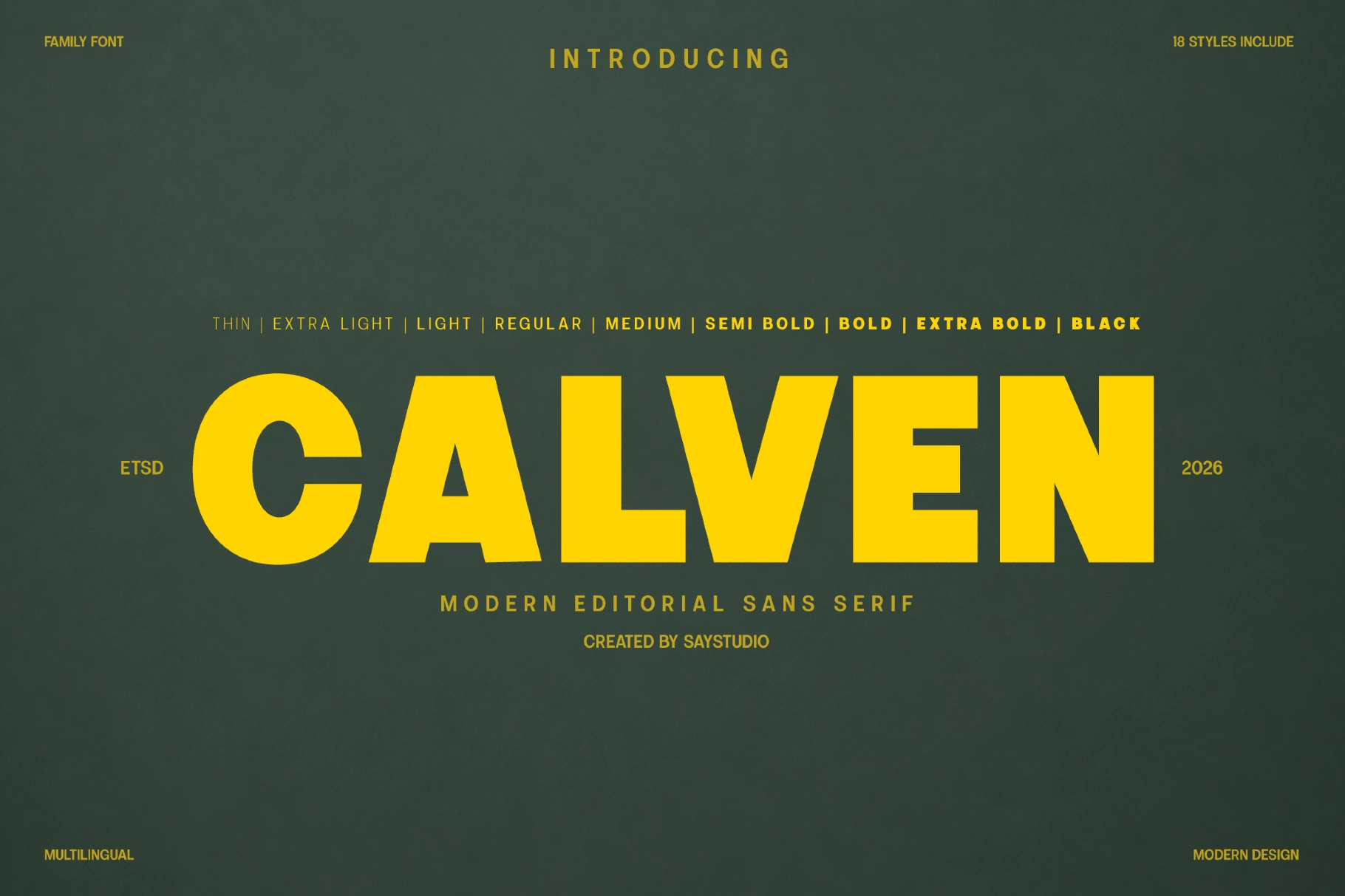 Calven - Geometric Sans Serif Font Family