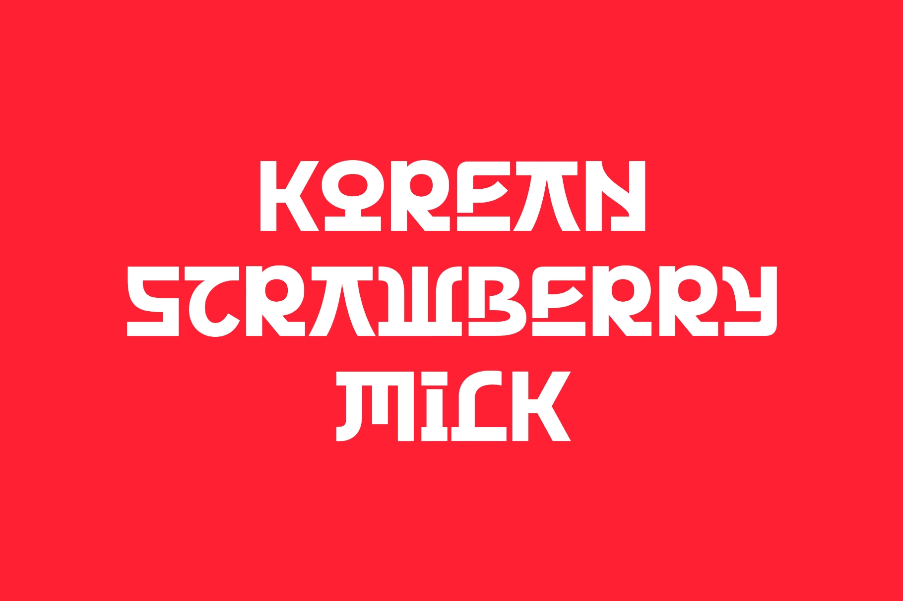 Korean Strawberry Milk - Hangul-Inspired Y2K Font