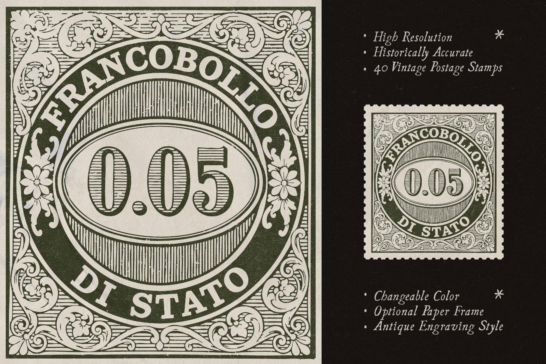Vintage Postage Stamps Collection