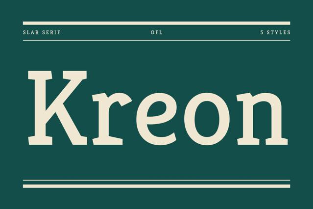 Kreon - Free Slab Serif Font Family