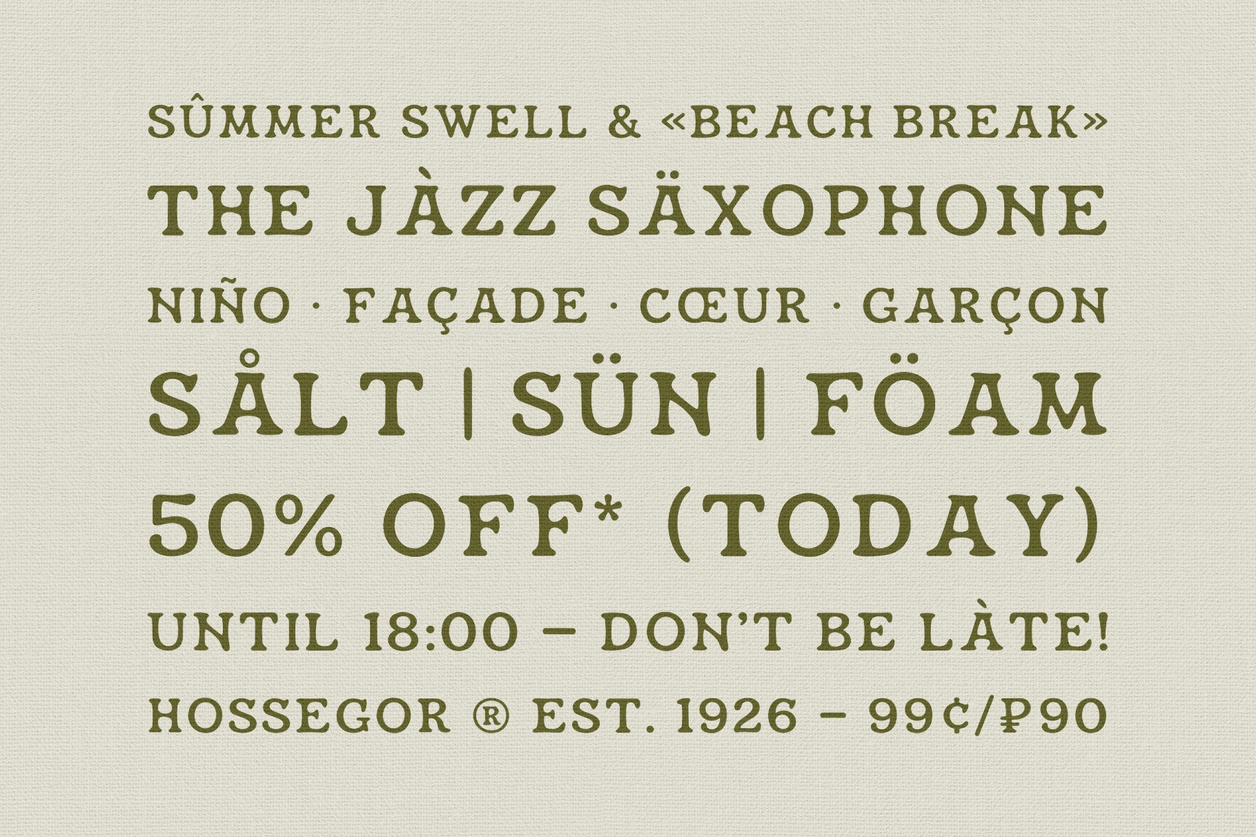 Hossegor - Retro Surf Serif Display