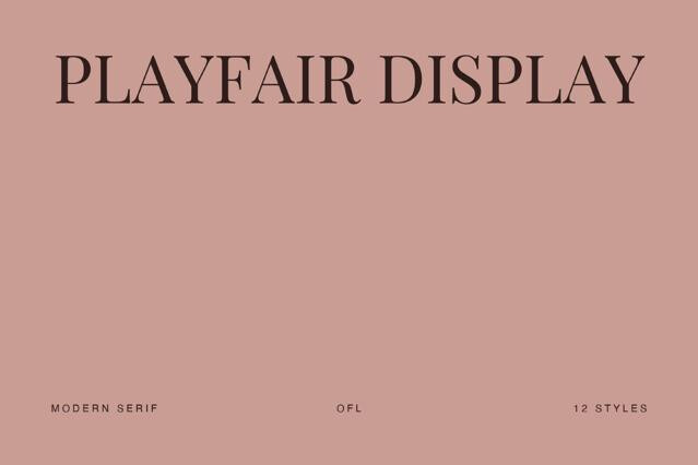 Playfair Display - Free Serif Family