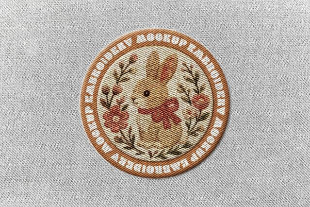 Vintage Embroidery Patch Mockup