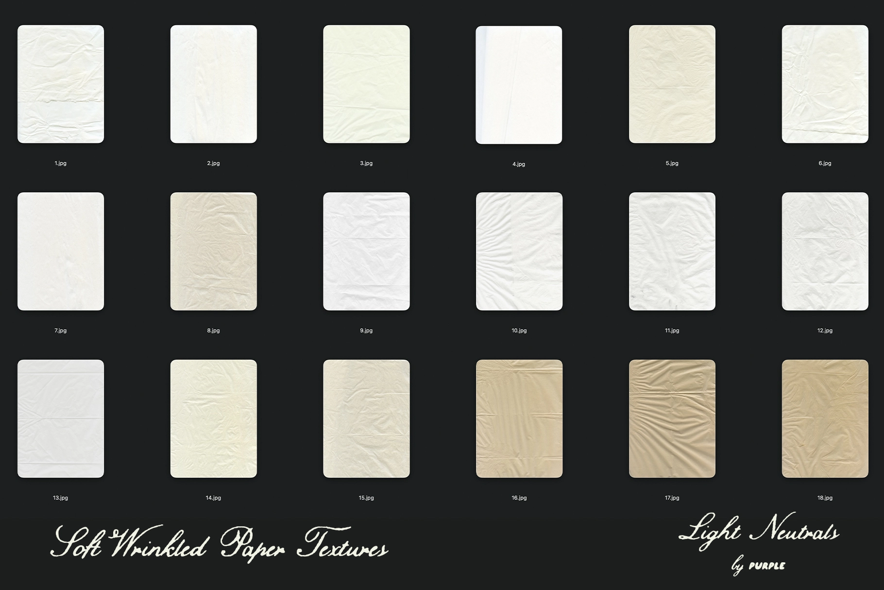 Soft Wrinkled Paper Textures: Light