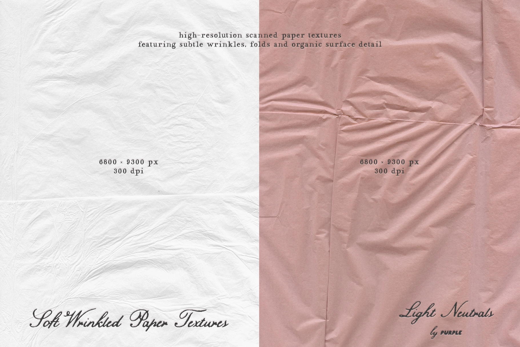 Soft Wrinkled Paper Textures: Light
