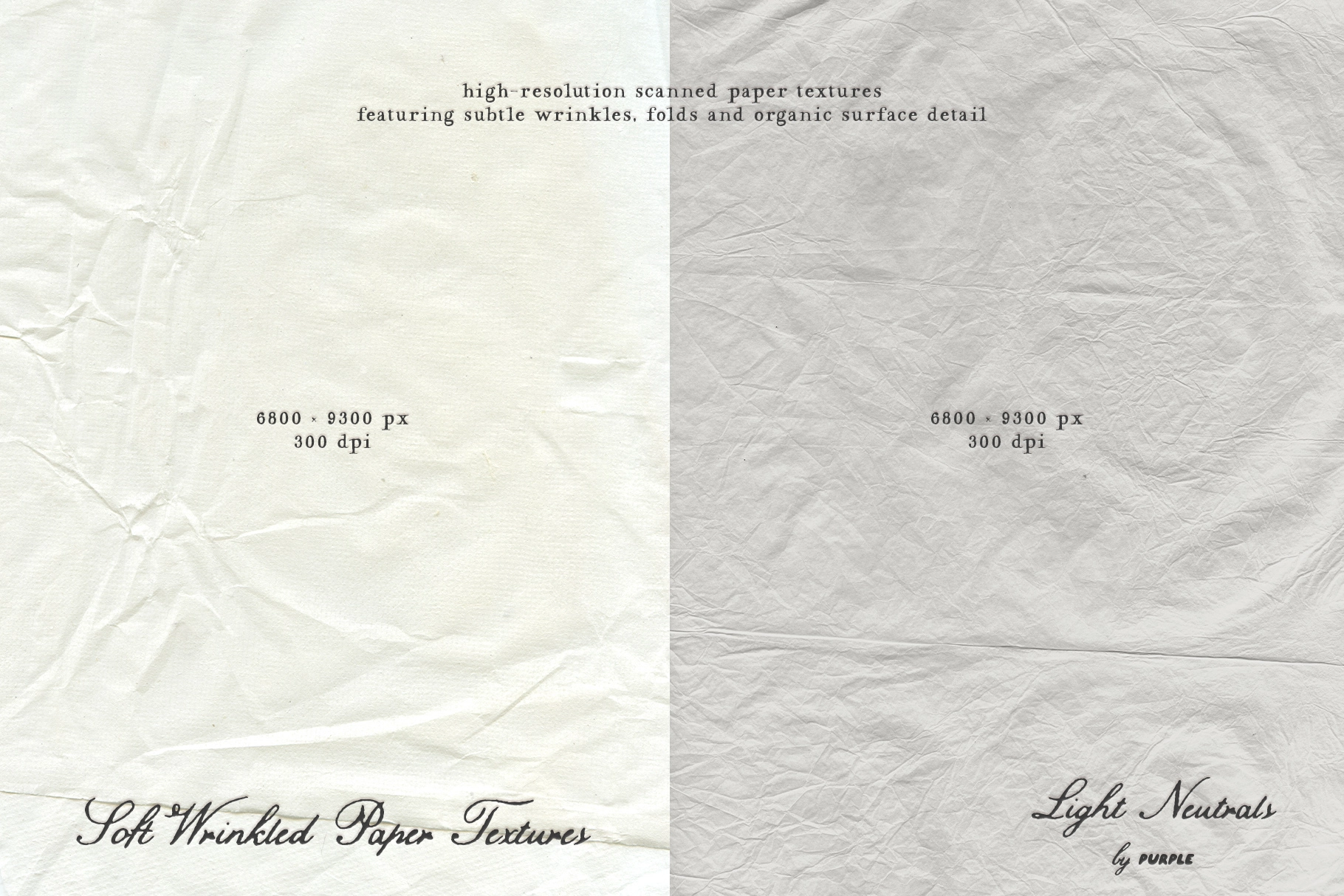 Soft Wrinkled Paper Textures: Light