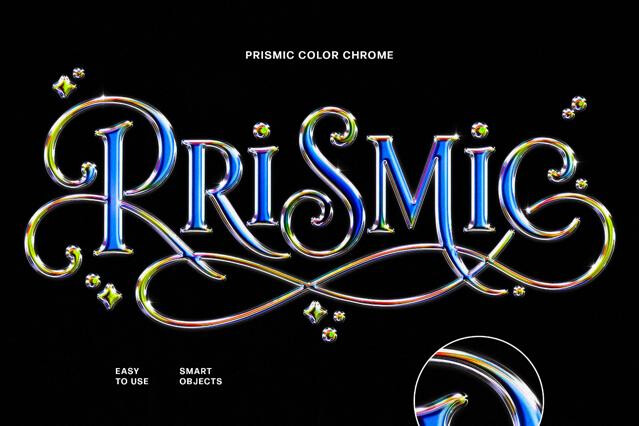 Prismic Color Chrome Text Effect