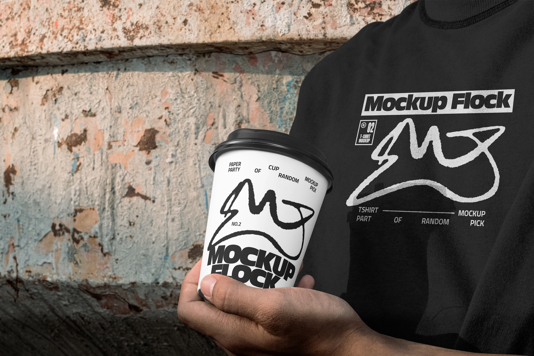 Coffee Cup & T-Shirt Mockup