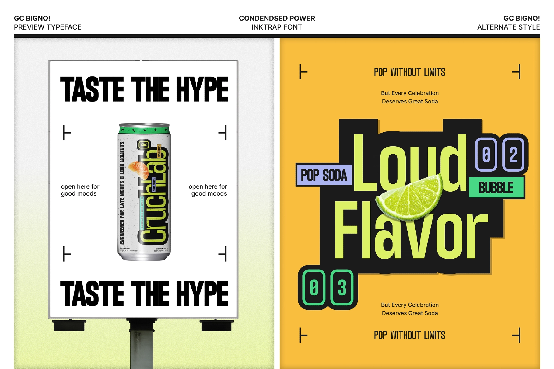 GC Bigno - Condensed Inktrap Grotesk Font