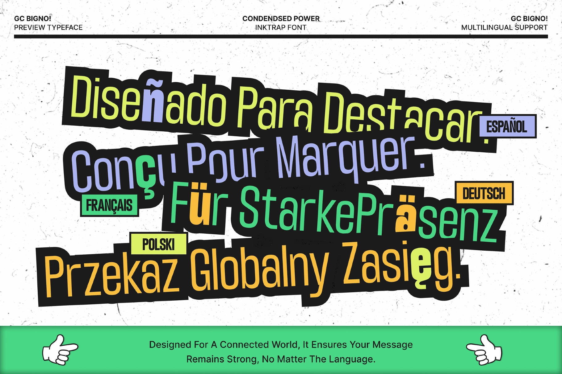 GC Bigno - Condensed Inktrap Grotesk Font