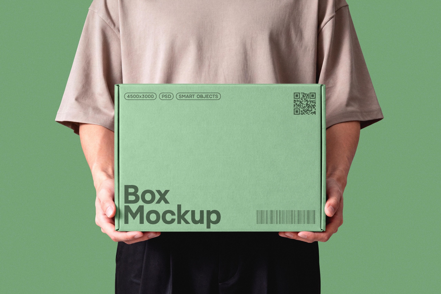 Box In Hands Mockup