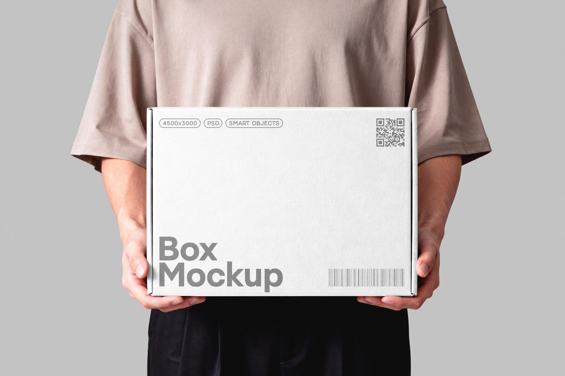 Box In Hands Mockup